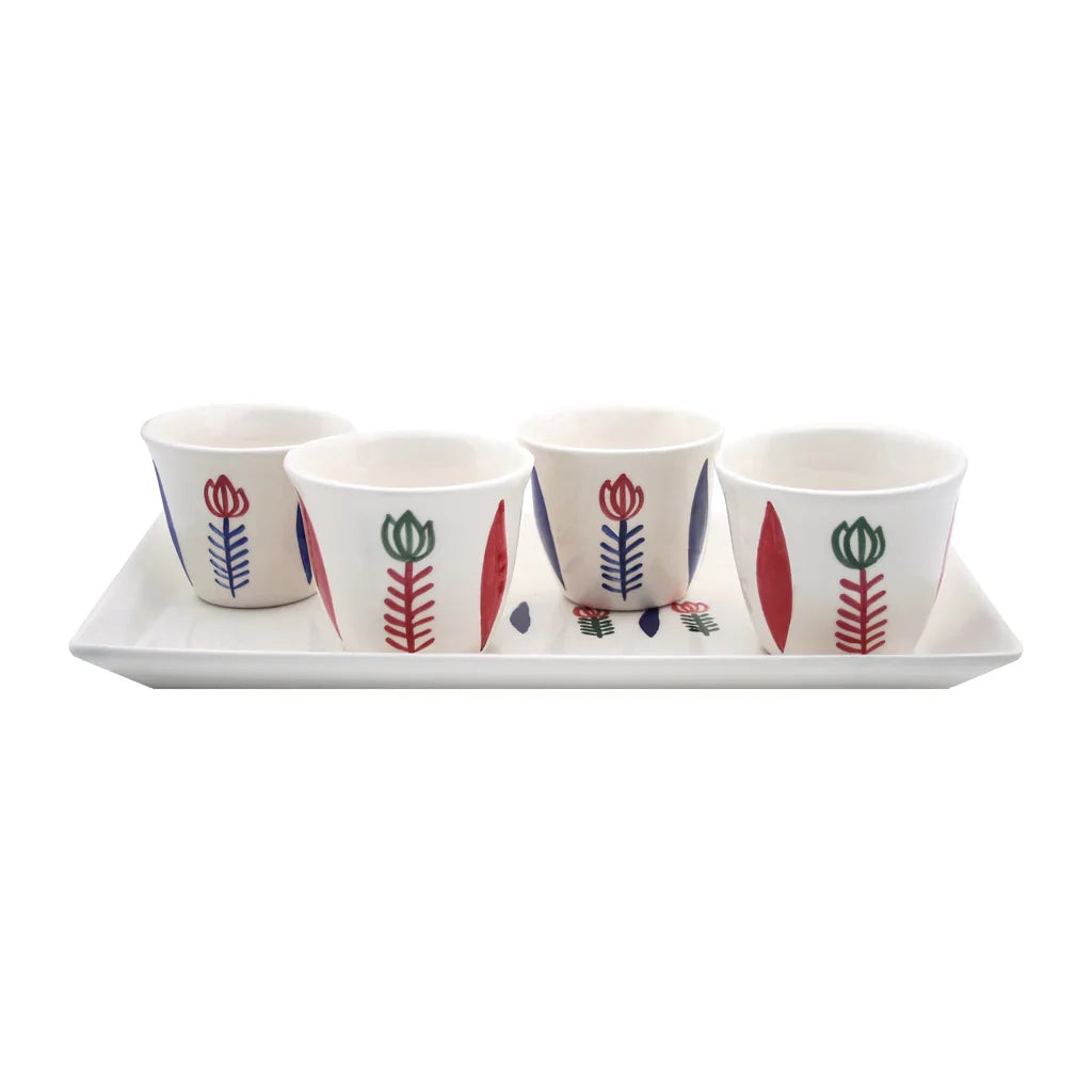 Tulip Tray & Tea Cups Set — Idole Lebanon collection
