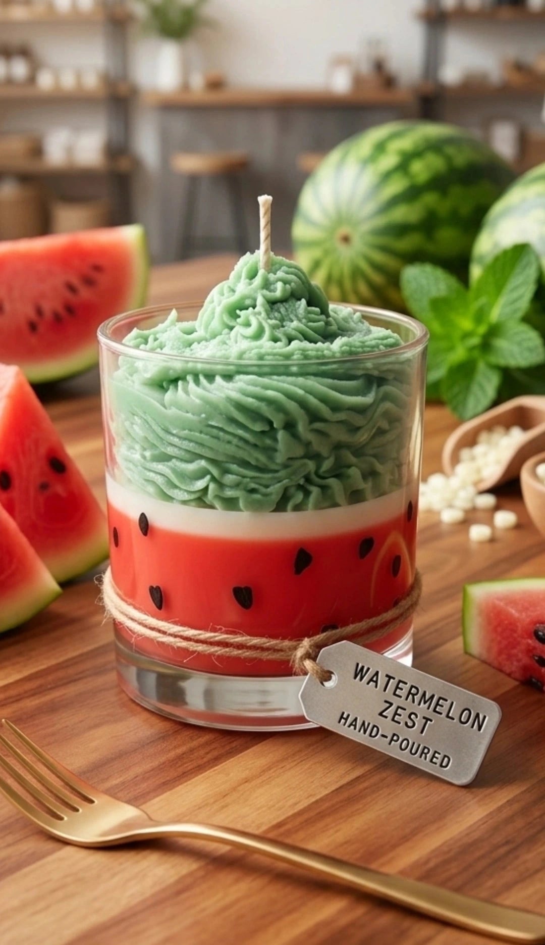 Watermelon Sugar fresh summer soy wax candle by Éclat Nocturne product photo 2