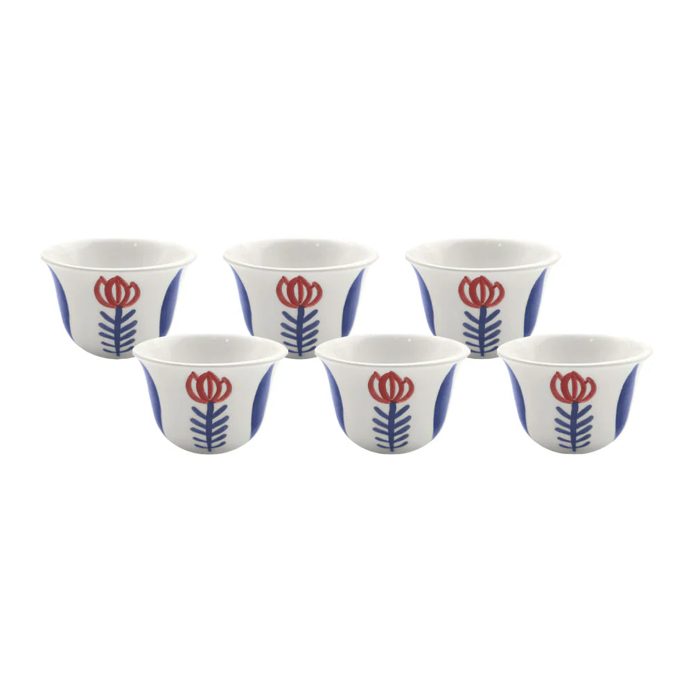 Blue Tulip Arabic Coffee Cups – Set of 6