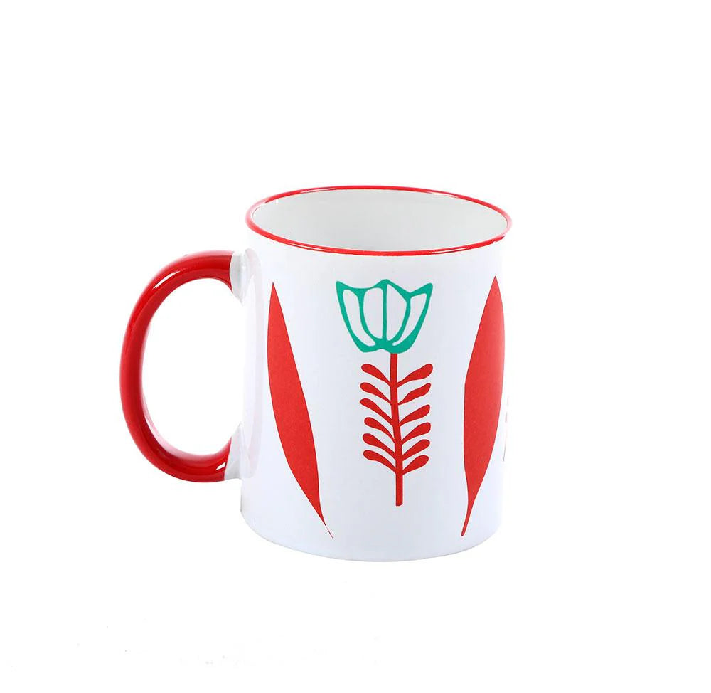 Red Lebanese Chaffe Porcelain Mug