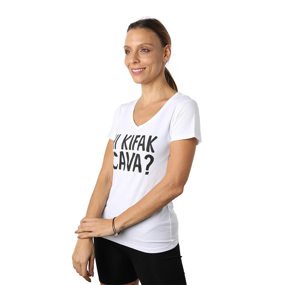 Hi Kifak Cava White Women’s V-Neck T-Shirt