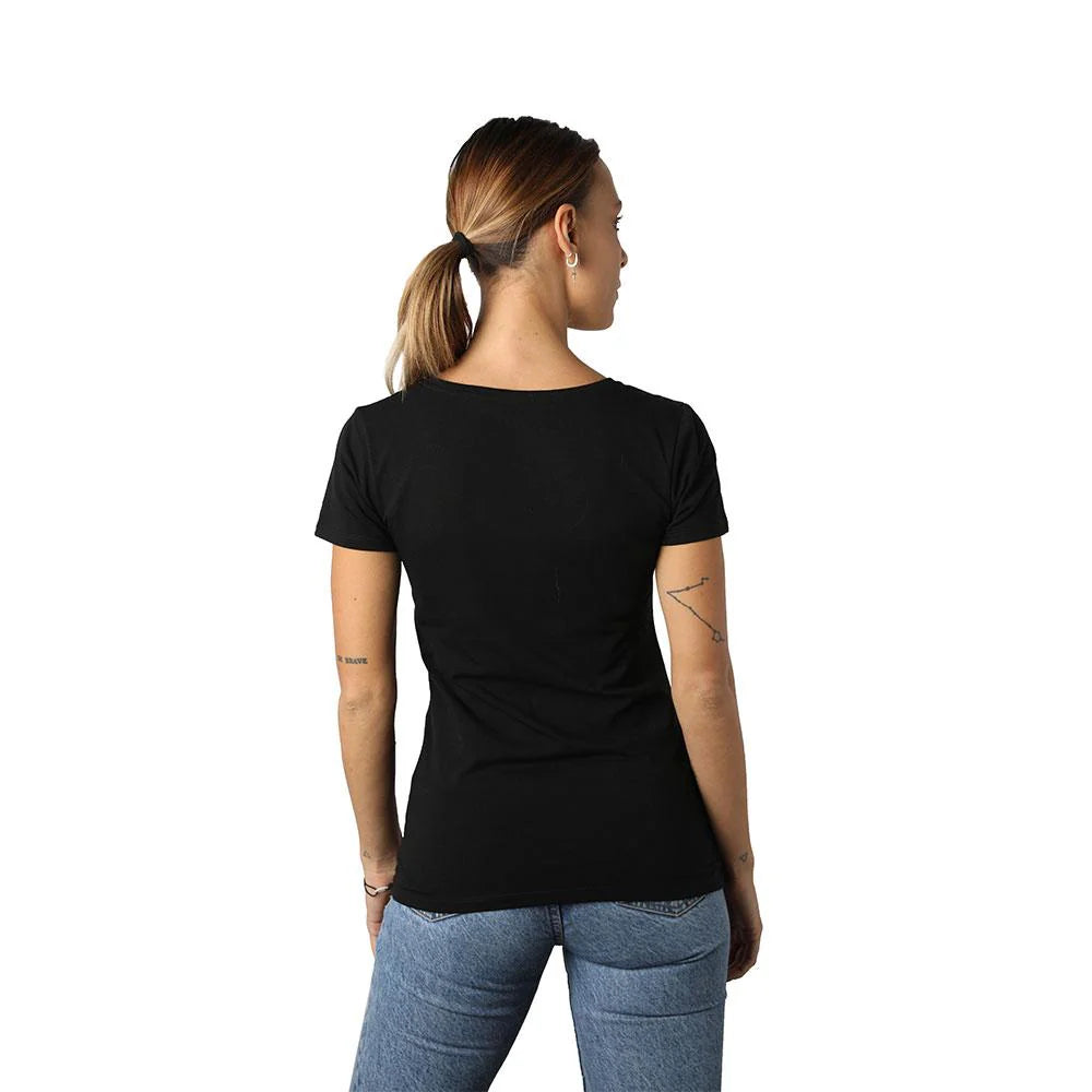 Point À La Ligne Black Women’s V-Neck T-Shirt