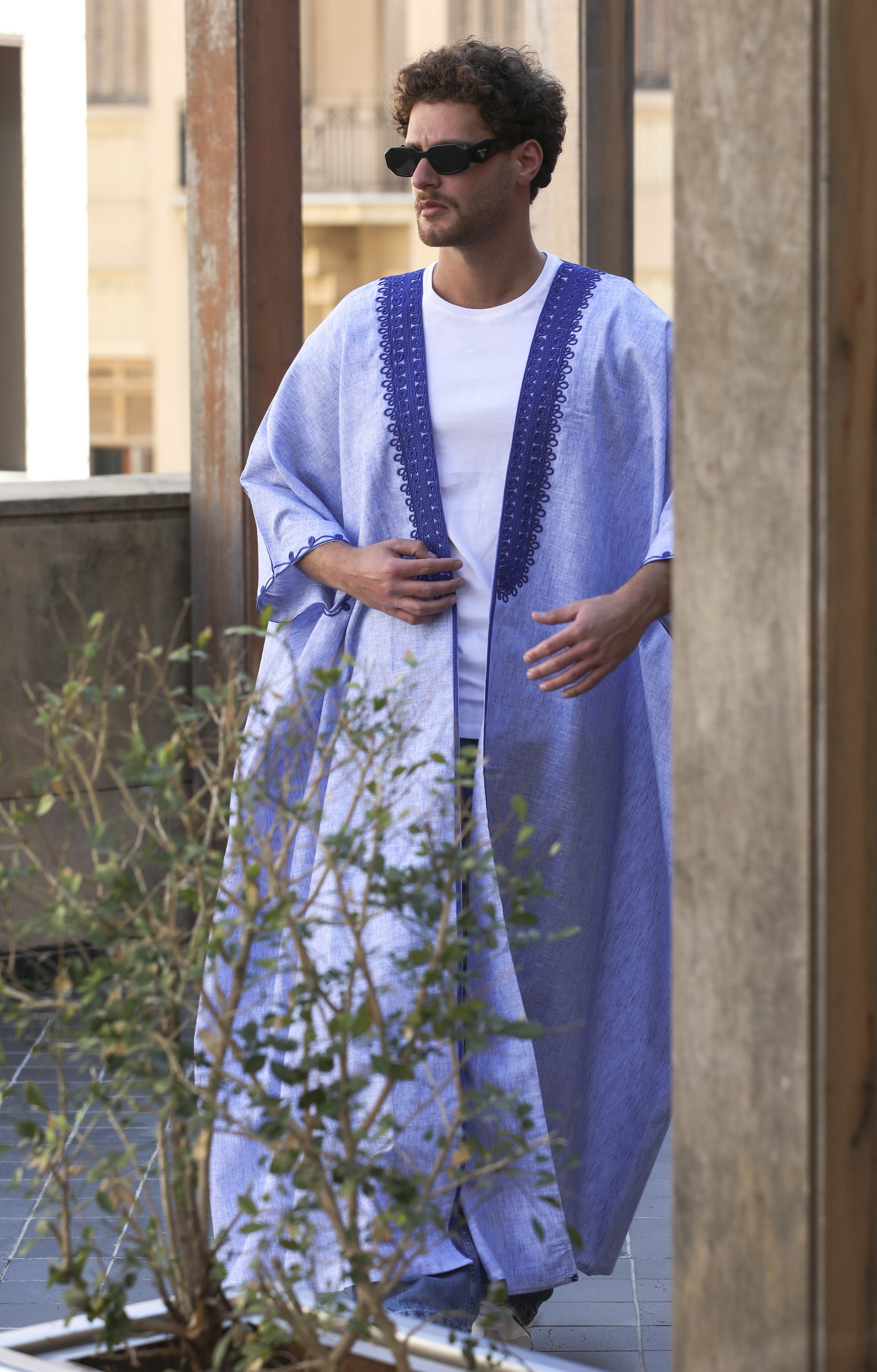 Blue Eternity Linen Abaya by Mouftah El Chark product photo 2