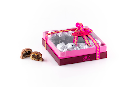 Lebanese maamoul topped with premium Belgian chocolate by Douaihy Sweets