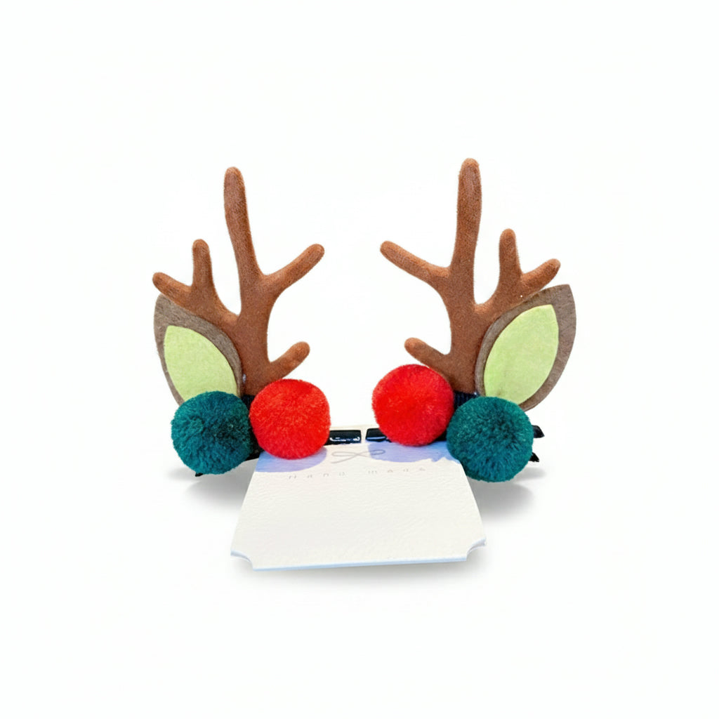 Set of reindeer ear Christmas hair clips