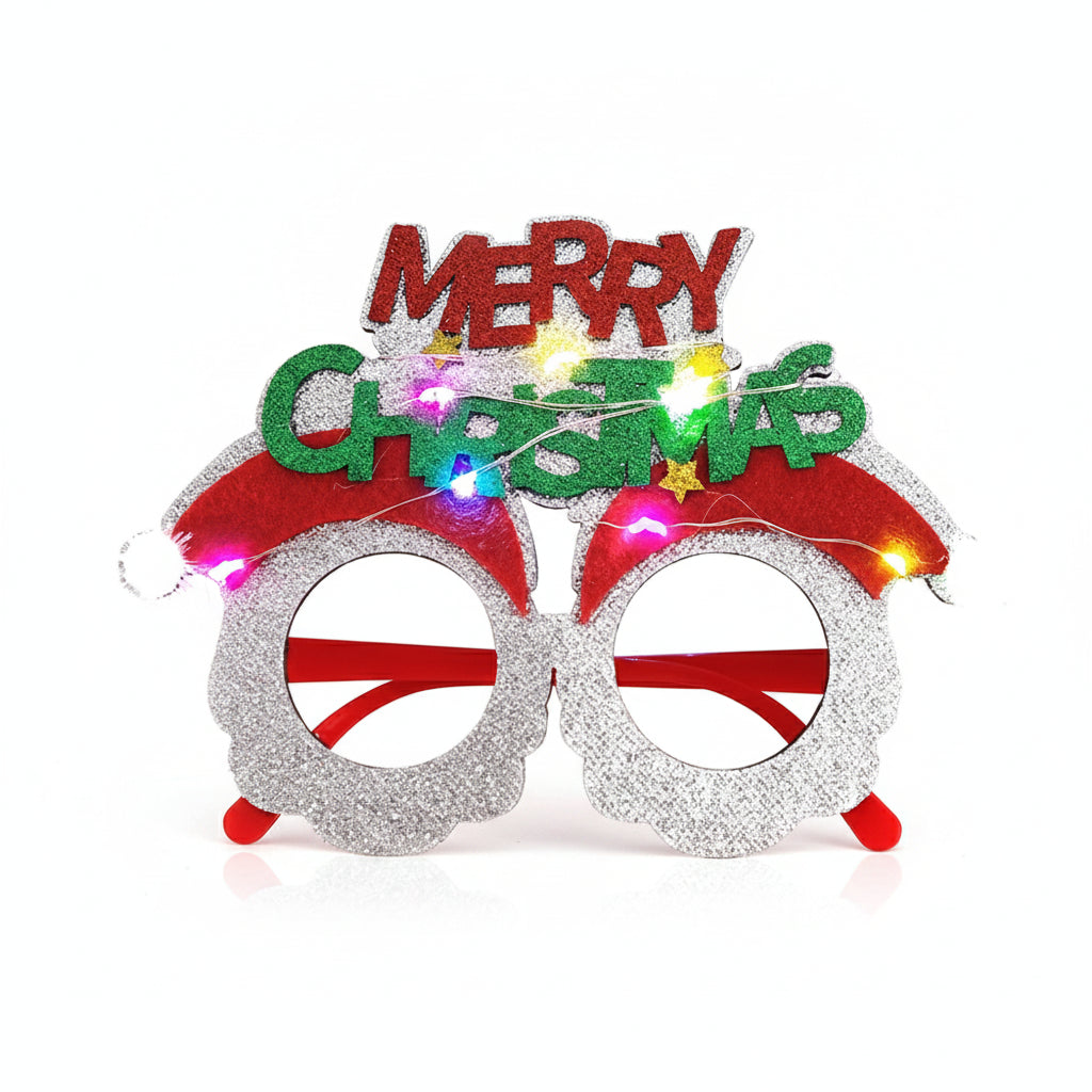 Merry Christmas novelty glasses with LED lights