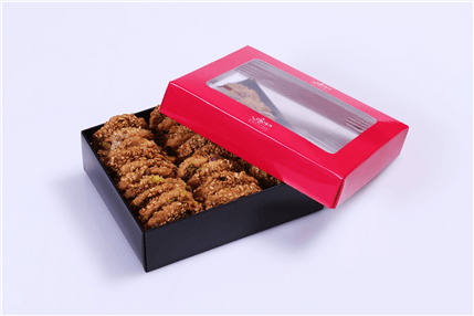 Traditional Lebanese Barazek sesame and pistachio cookies by Douaihy Sweets