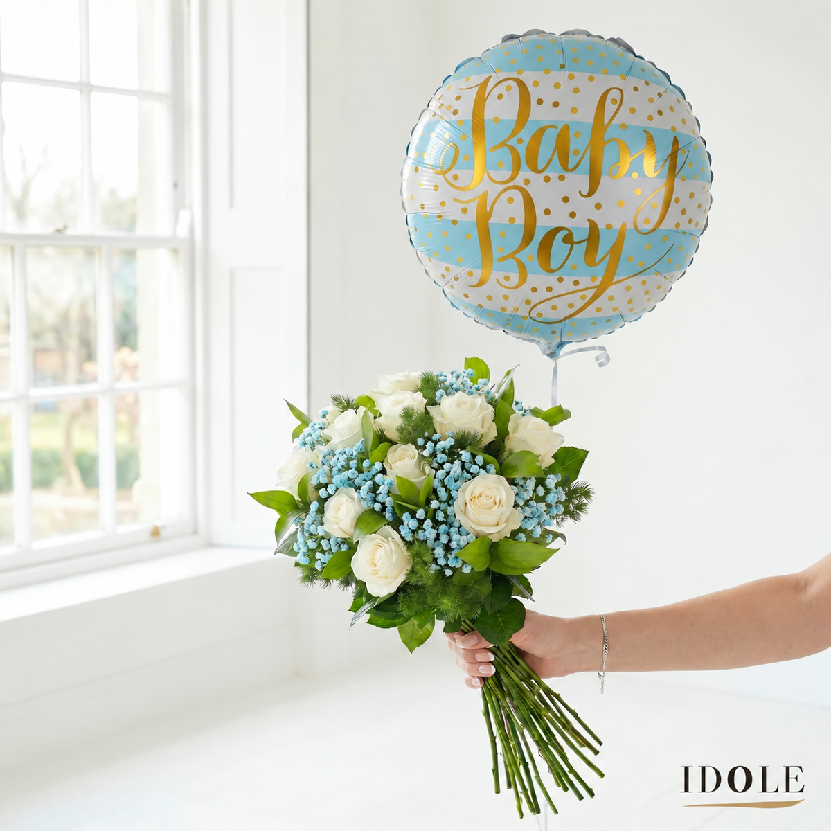 Bits of Blues Baby Boy Flower Bouquet | Newborn Gift Lebanon by Fleurs De La Sagesse