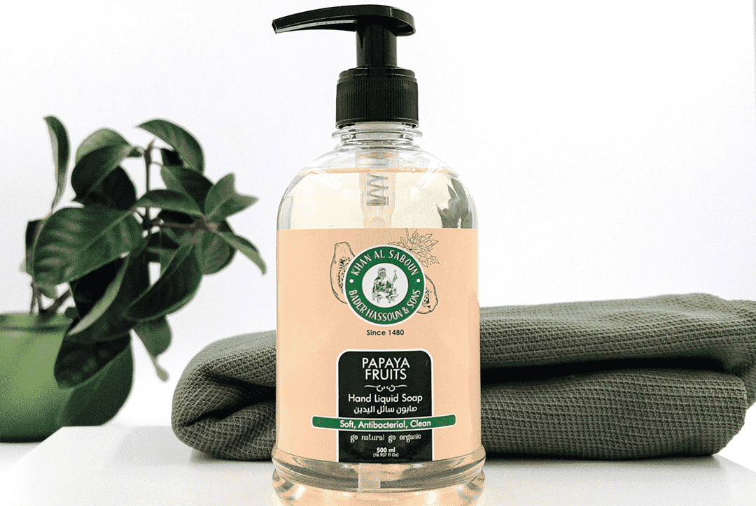 Khan Al Saboun papaya liquid soap 500ml natural brightening hand and body wash