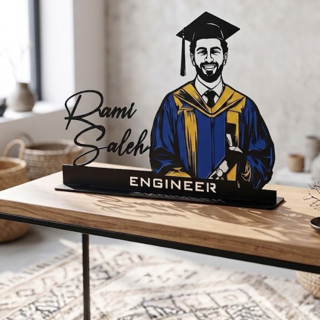 The Graduate Portrait – Custom UV Colored Graduation Art | Portret Lebanon