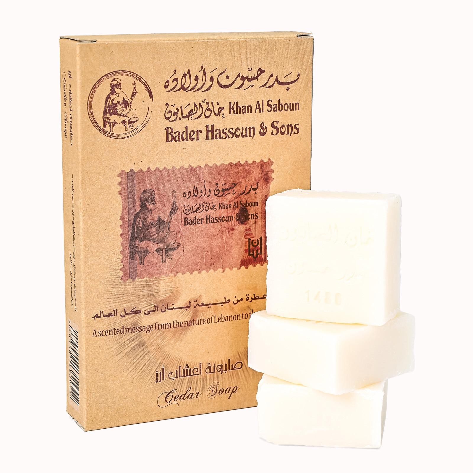 Cedar herbal soap packet with natural cedar oil bars and traditional packaging