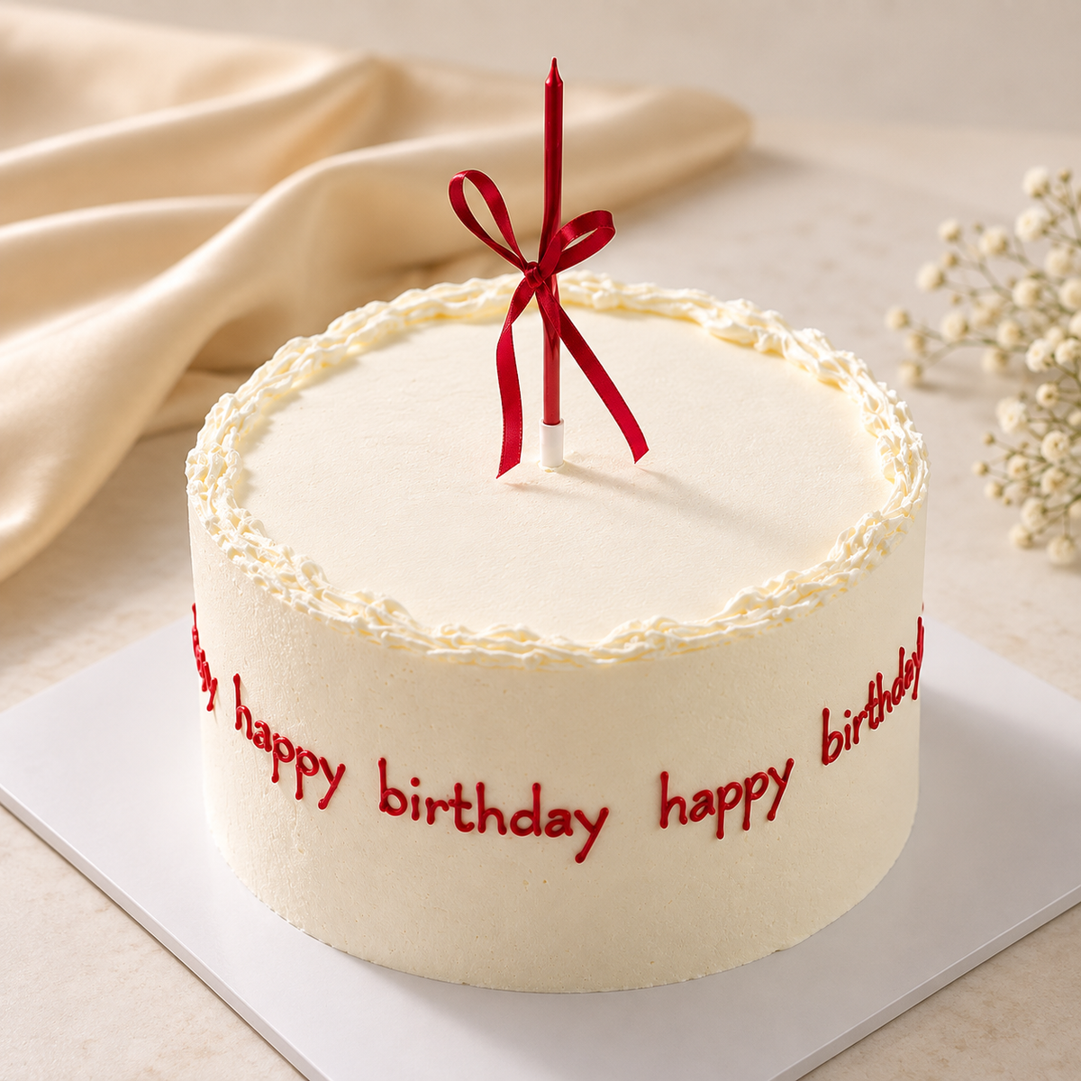 Red Candle Birthday Cake for 8 persons with same-day delivery in Lebanon