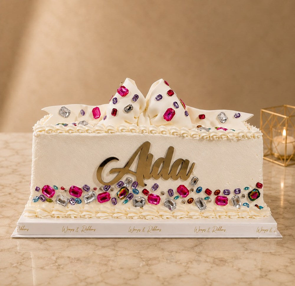 Gemstone Grandeur – Rectangular Celebration Cake