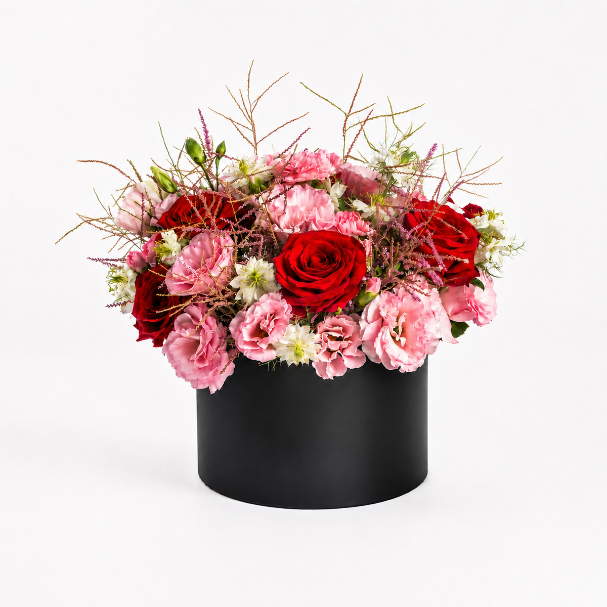 Fresh red and pink flowers prepared for same-day delivery in Lebanon