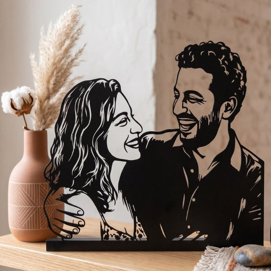 The Timeless Portrait – Personalized Black Steel Photo Art — Idole Lebanon collection