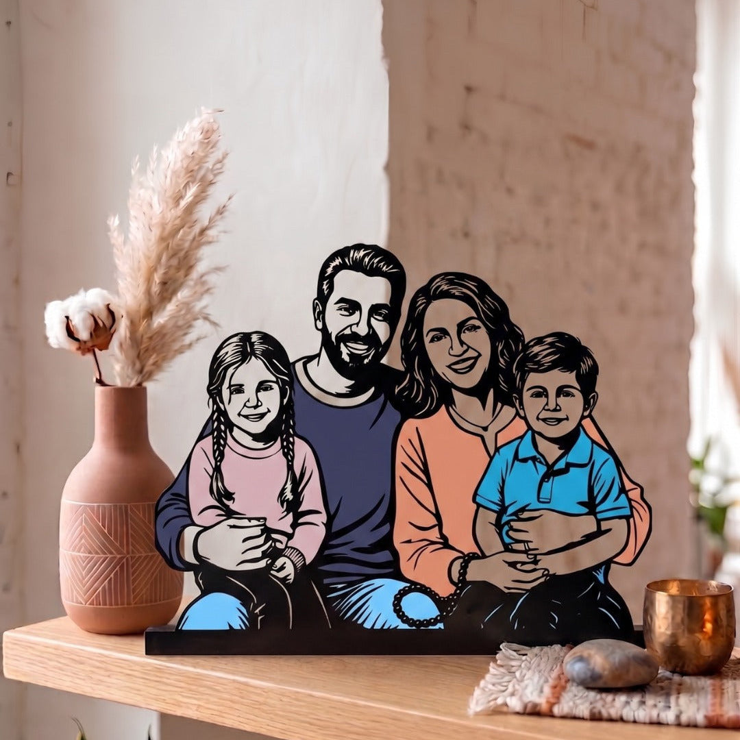 Personalized UV colored metal portrait handcrafted from a custom photo by Portret Lebanon with vibrant full-color printing.