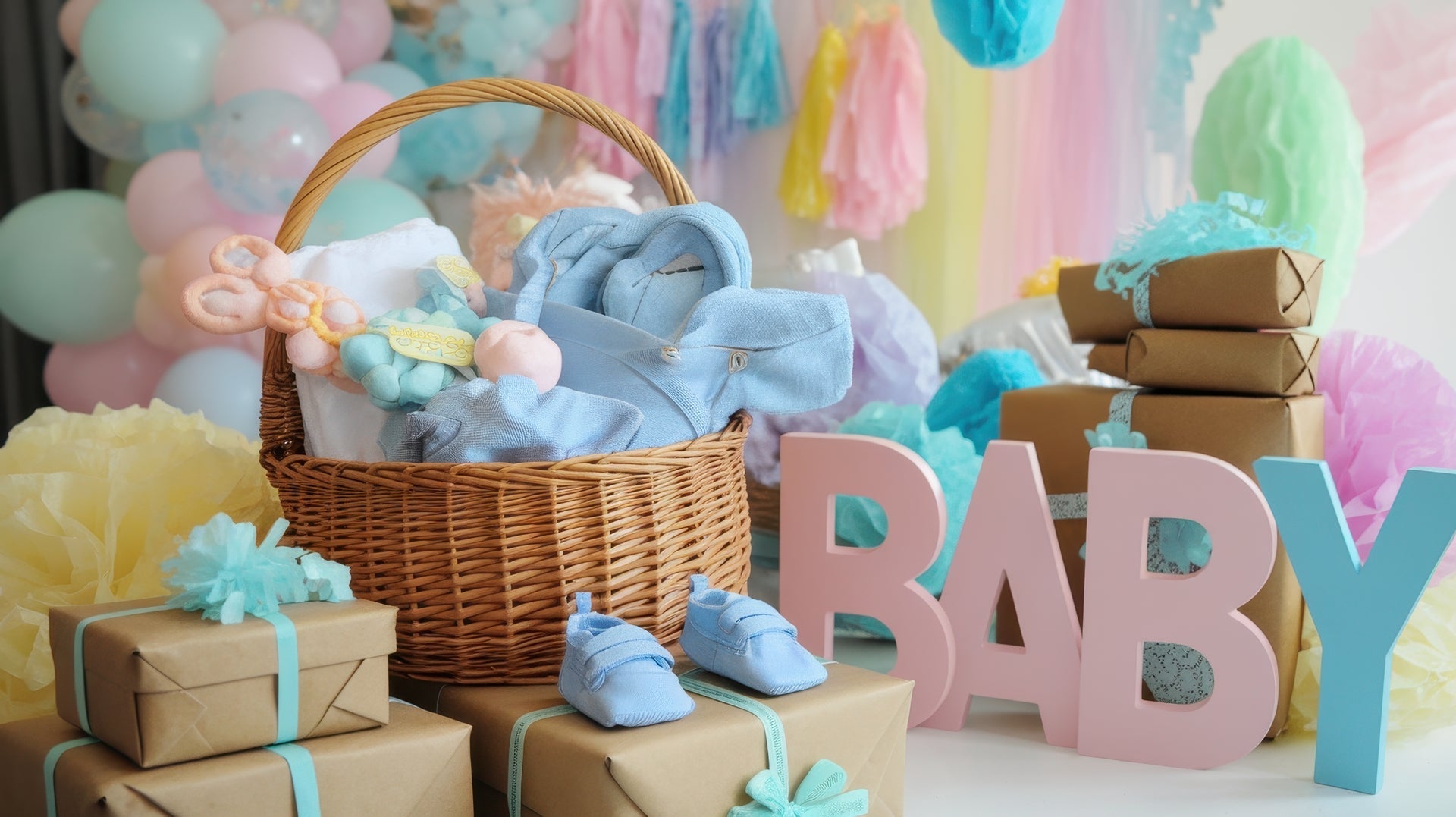 New baby gift delivery in Lebanon with flowers and baby gift sets