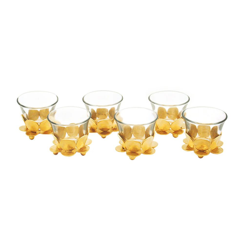 Handmade Money Chaffe glass coffee cups with gold decorative detailing crafted in Lebanon