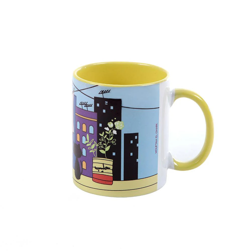 Yellow Sateh El Jiran Porcelain Mug