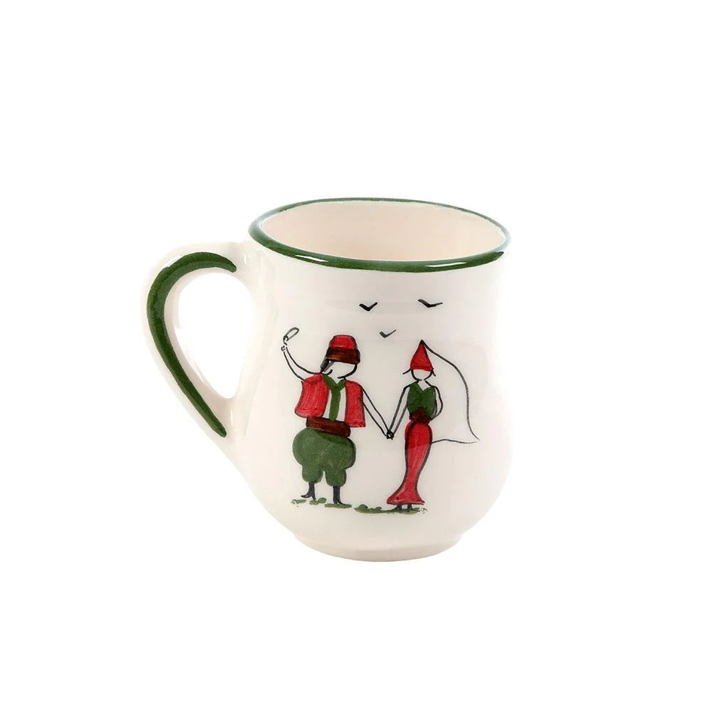Handmade Lebanese Dabke ceramic mug with Arabic typography crafted in Lebanon
