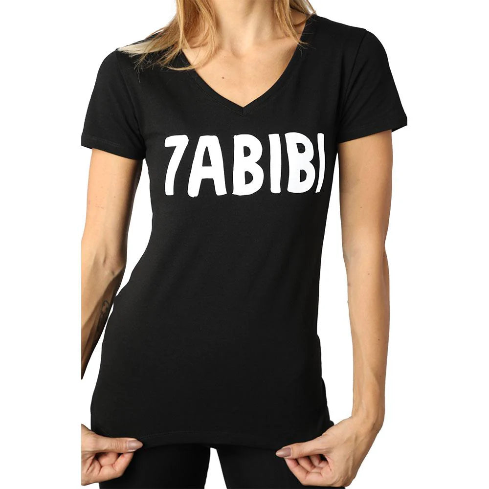 Habibi Black Women’s V-Neck T-Shirt