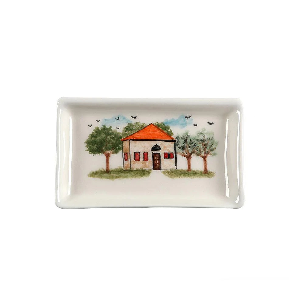 Traditional Lebanese House Hand-Painted Ceramic Coffee Set