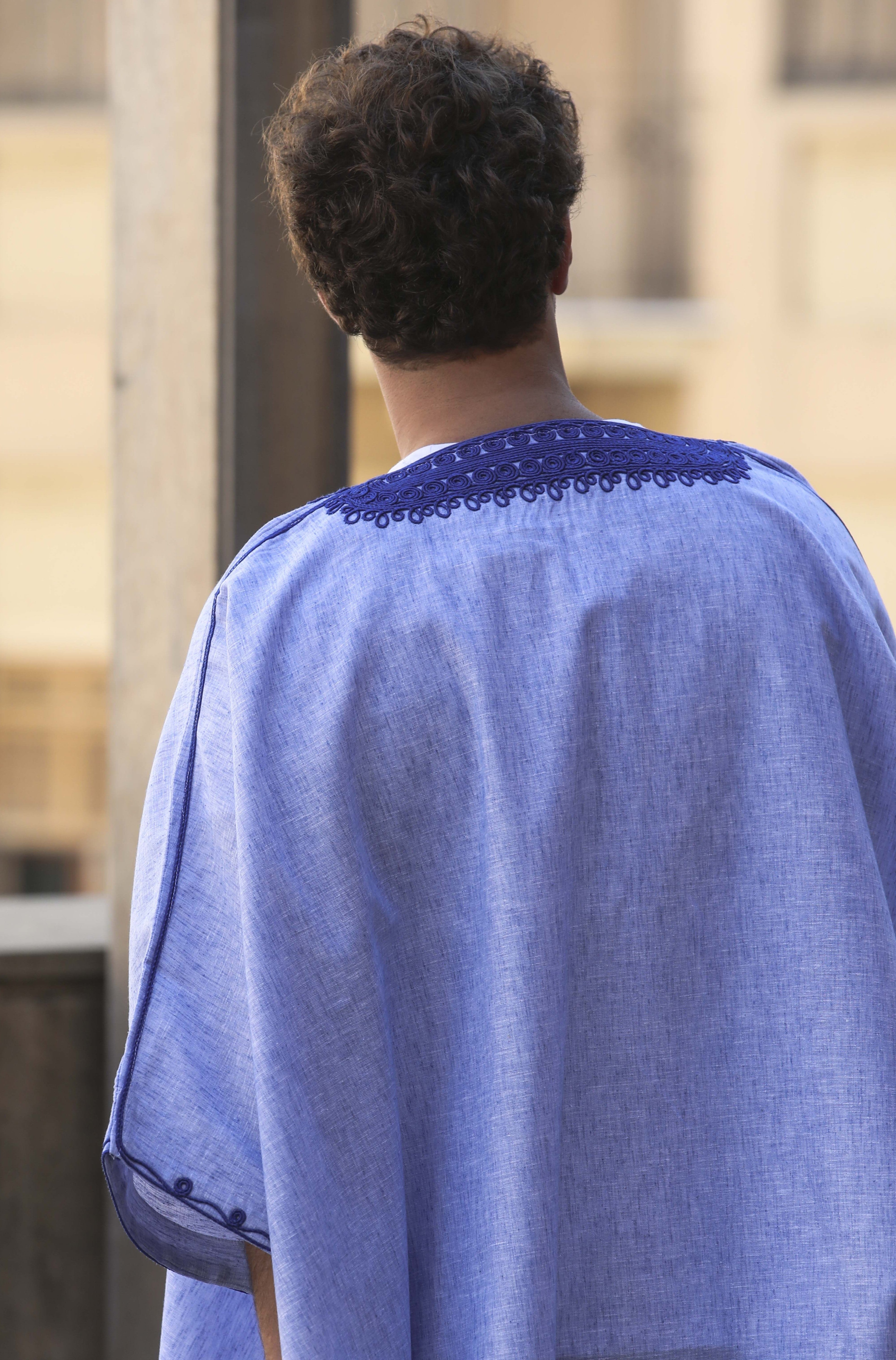 Blue Eternity Linen Abaya by Mouftah El Chark product photo 3