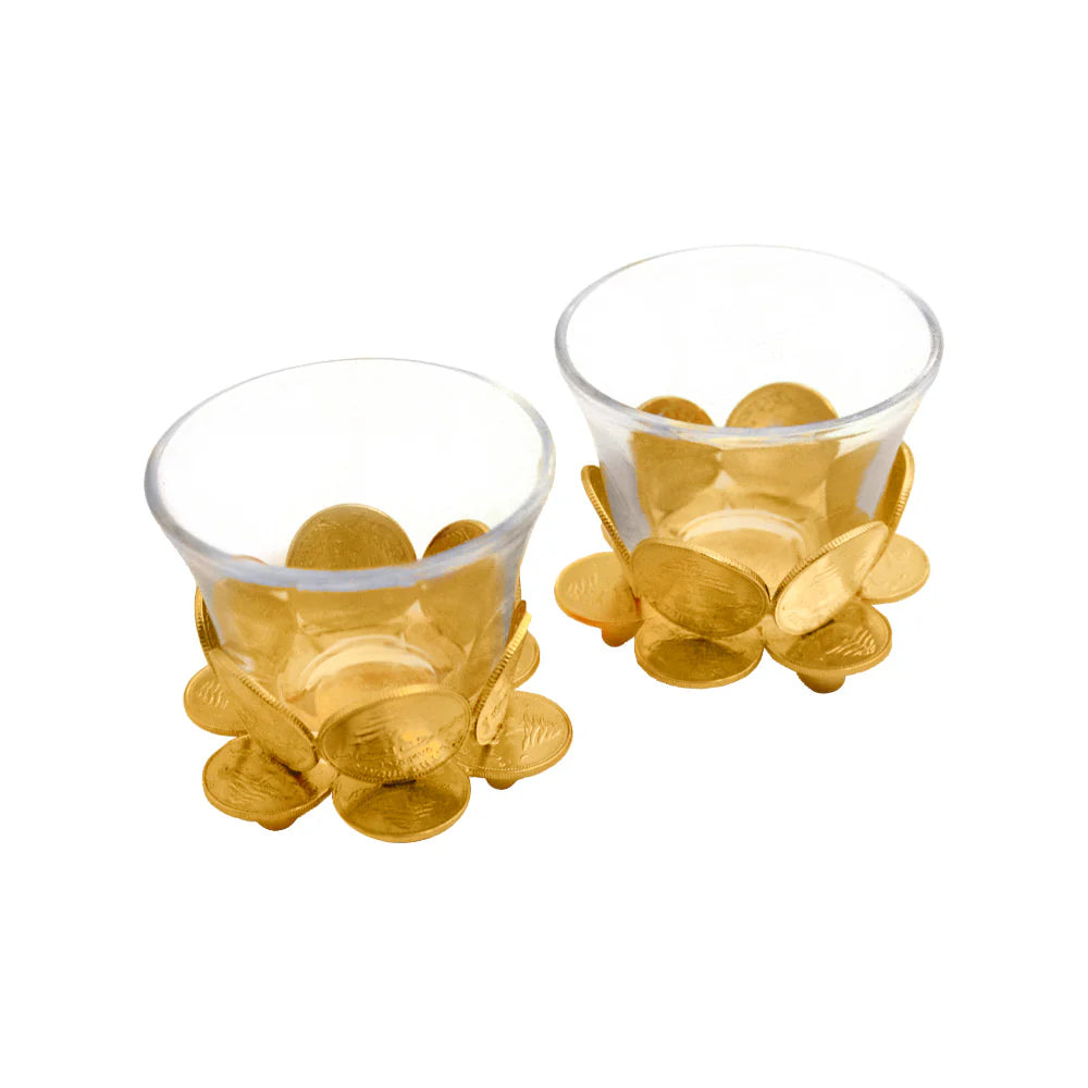 Money Chaffe Glass Cups – Set of 2