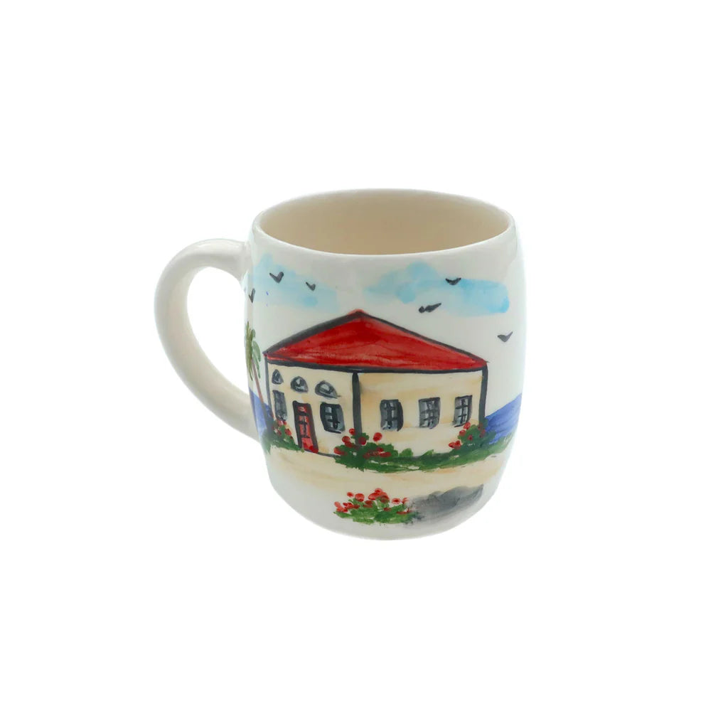 Handmade Lebanese House ceramic mug with traditional Lebanese home artwork crafted in Lebanon