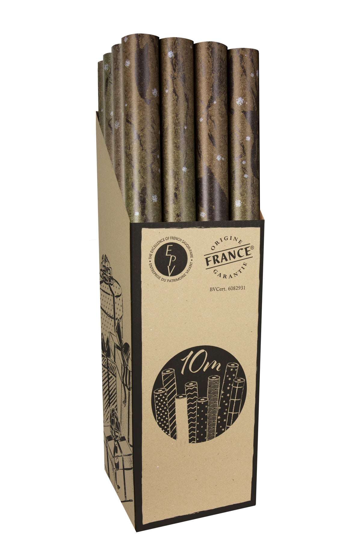 Stone-effect Christmas wrapping paper roll, 10 m