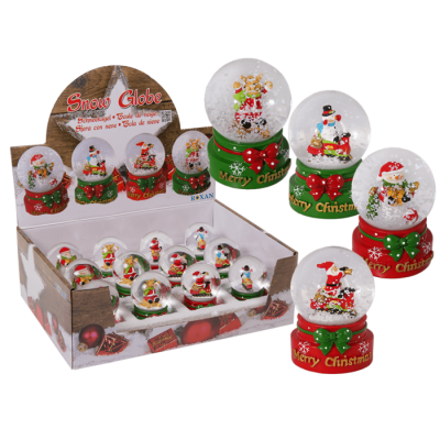 Mini snow globe with Christmas figurine