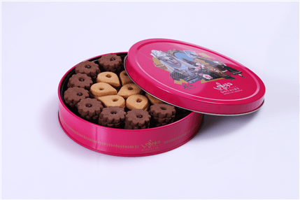 Petit Four Mini Lebanese confectionery cookies in luxury round tin by Douaihy Sweets