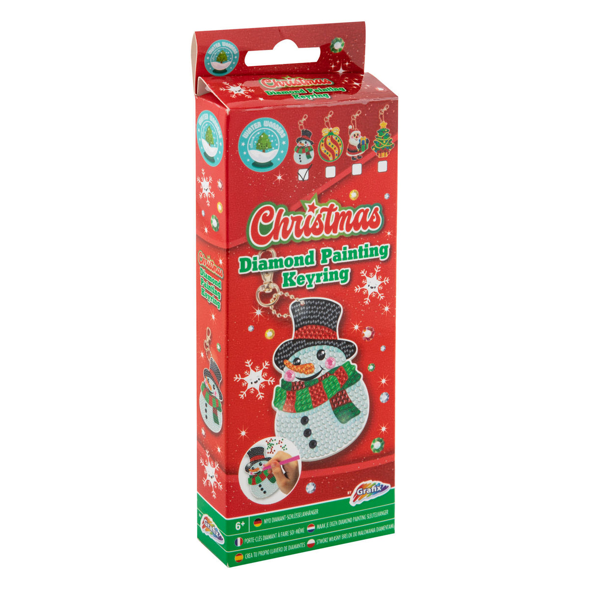Snowman diamond painting keyring kit