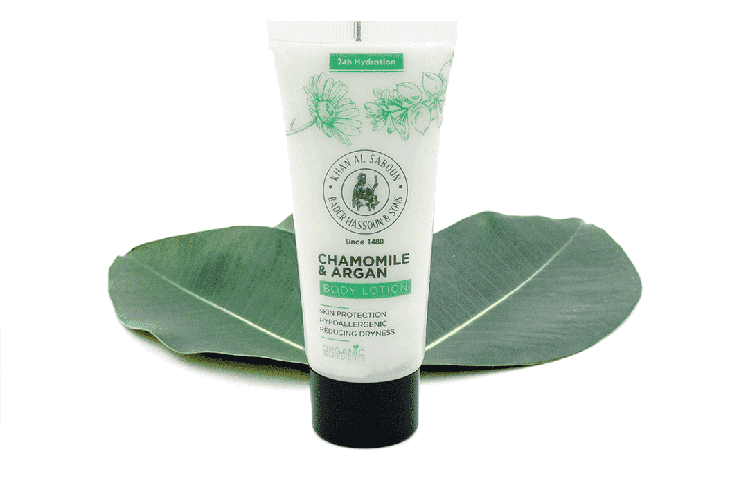 Khan Al Saboun chamomile and argan body lotion 100ml moisturizing natural skincare product