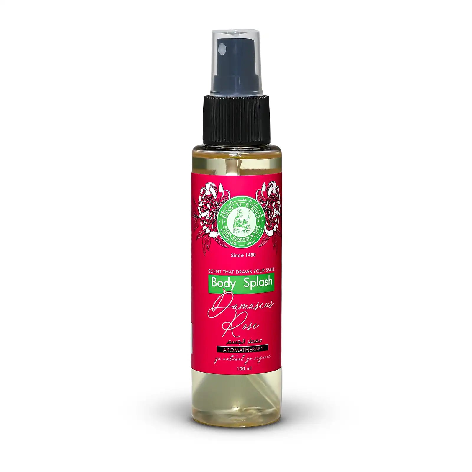 Khan Al Saboun Damascus Rose body splash 100ml natural floral fragrance mist