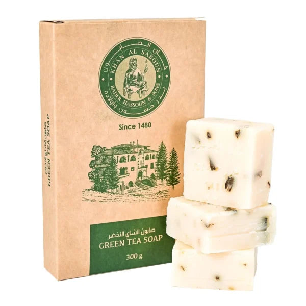Khan Al Saboun green tea soap packet with natural ingredients for antioxidant skincare