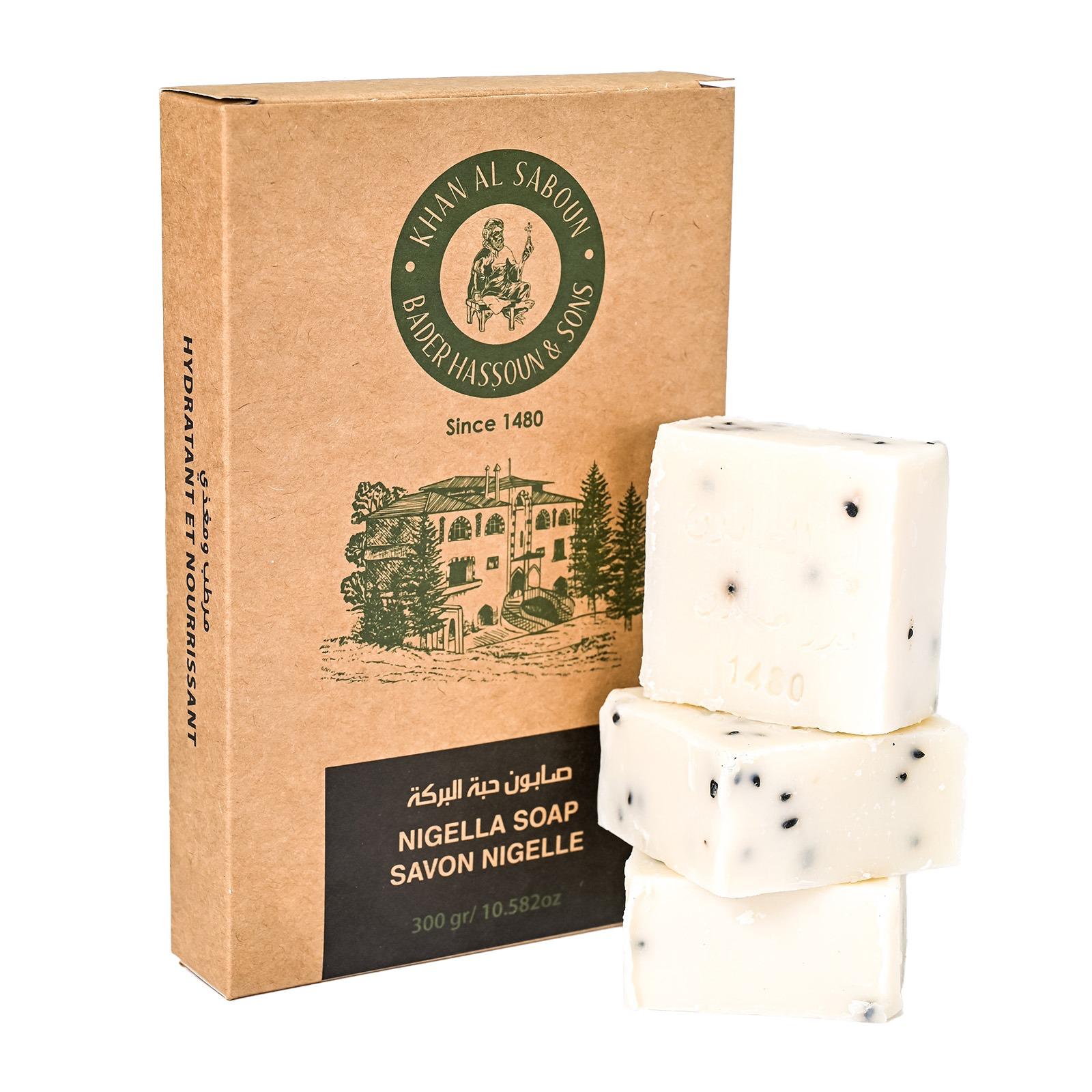 Khan Al Saboun nigella soap packet 300g with black seed herbal formula