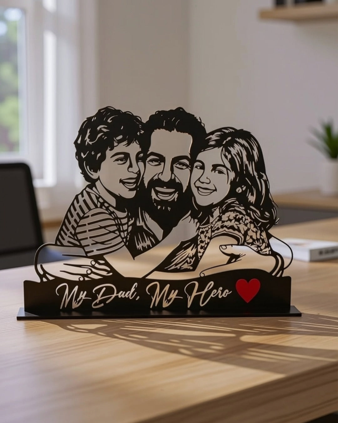 Personalized Metal Portrait – Custom Black Steel Photo Art