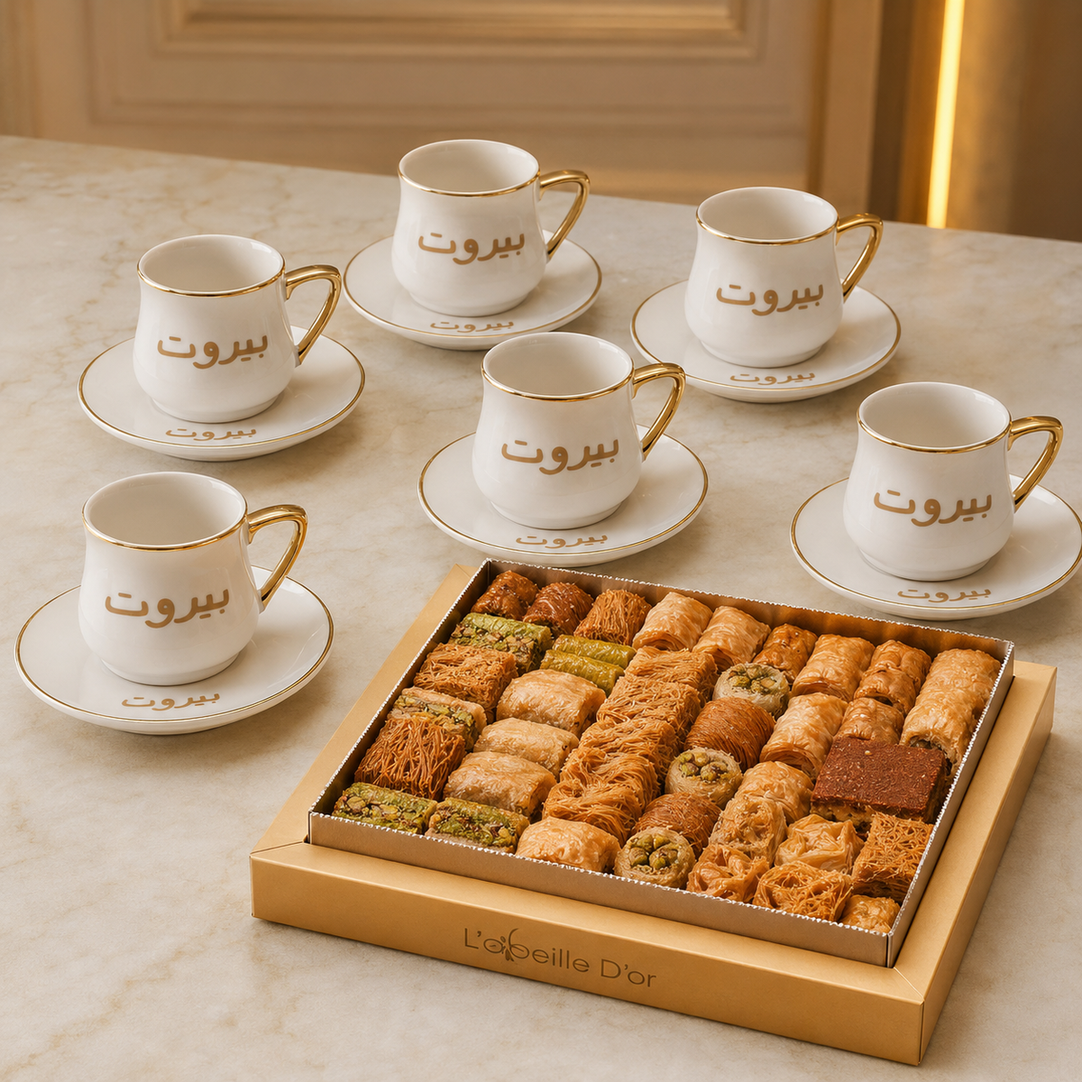 Beirut Gold Espresso & Baklava Hospitality Bundle by Idole Lebanon LLC
