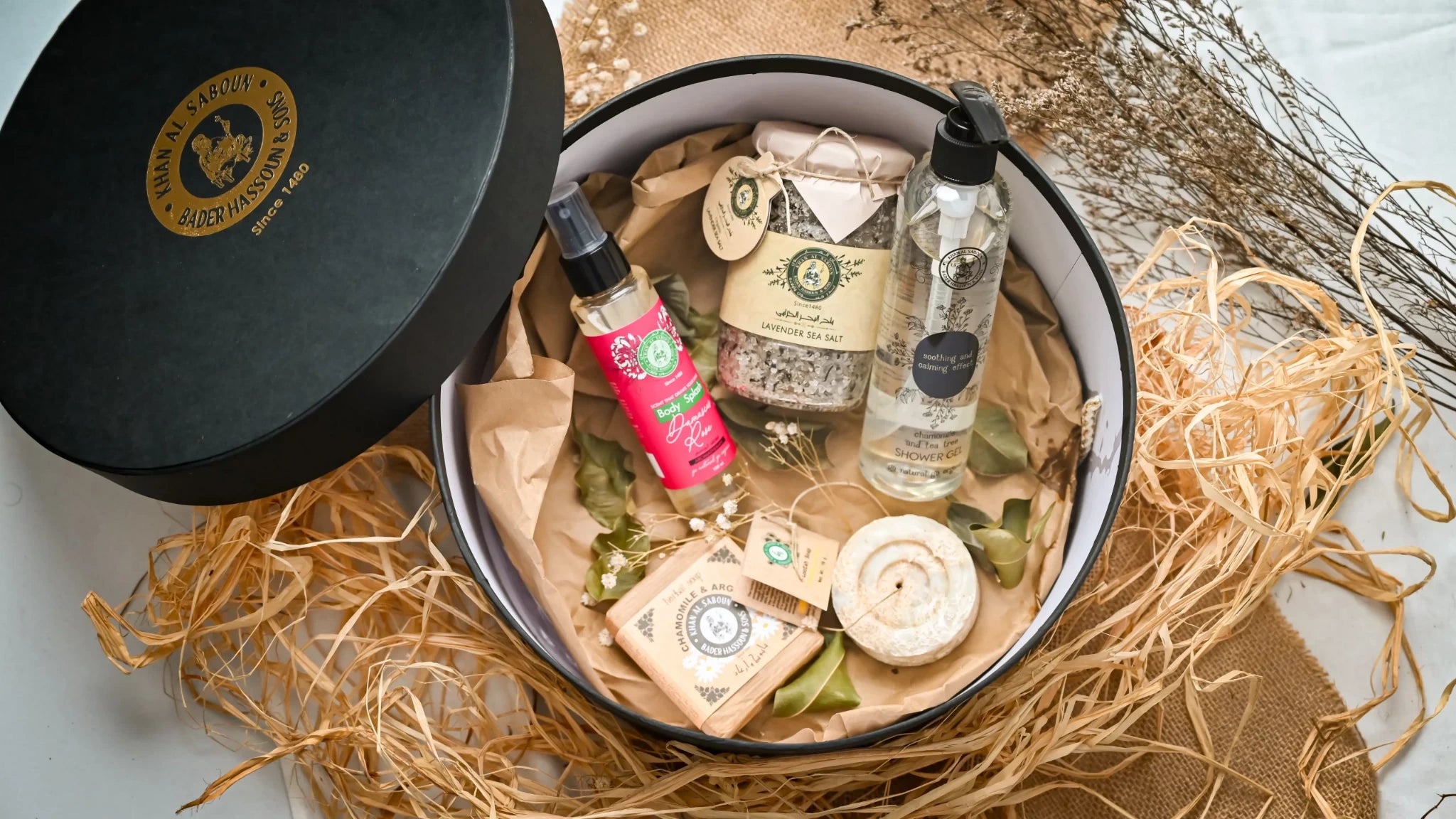 Large Round Black Gift Box – Khan Al Saboun by Khan Al Saboun