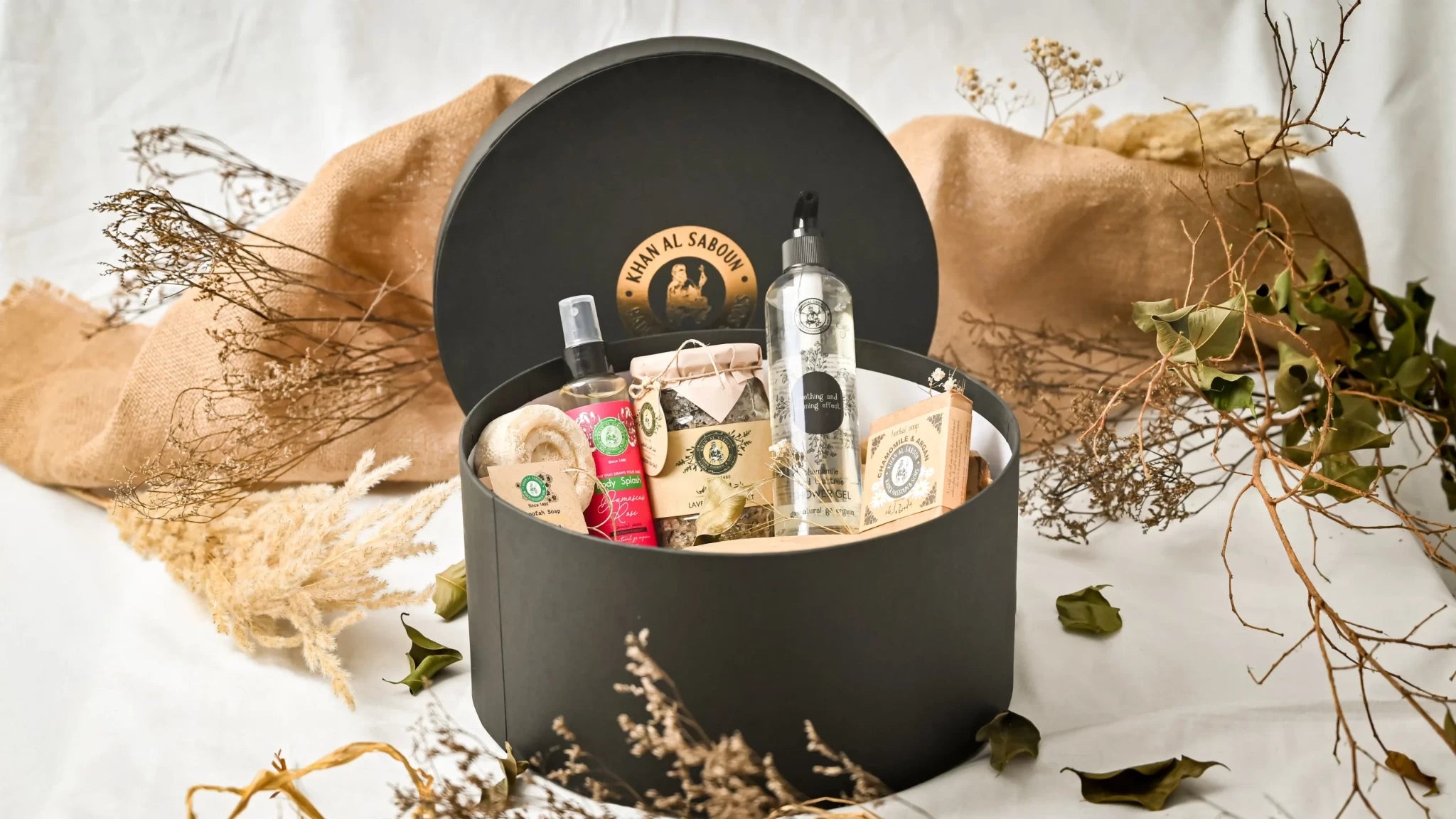 Large Round Black Gift Box – Khan Al Saboun by Khan Al Saboun