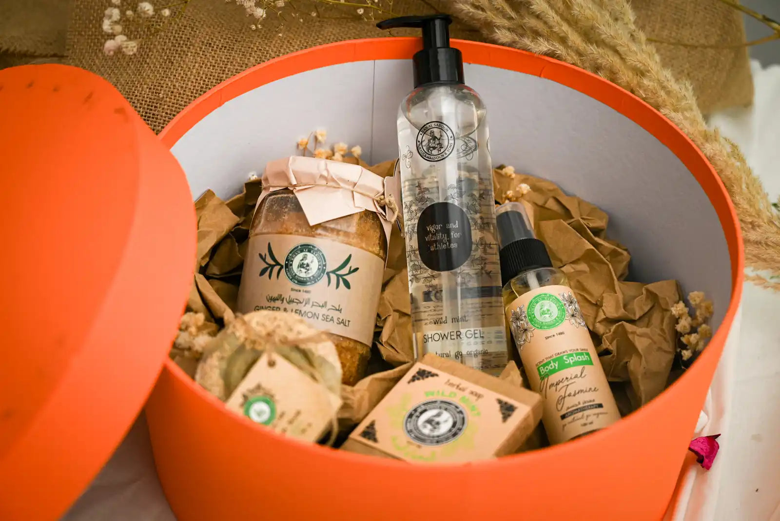 Large Round Orange Gift Box – Khan Al Saboun by Khan Al Saboun