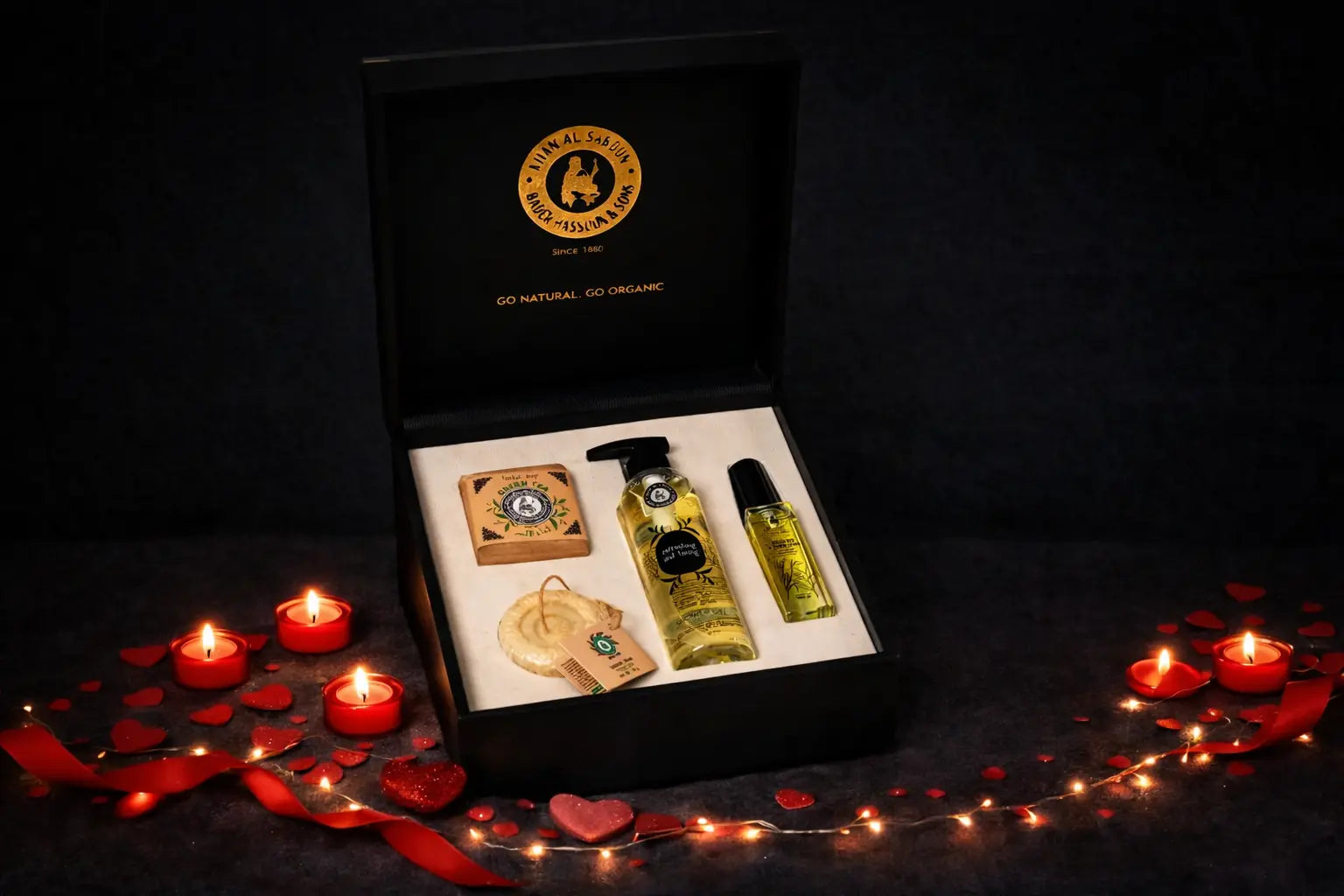 Black Leather Wood Gift Box – Khan Al Saboun by Khan Al Saboun