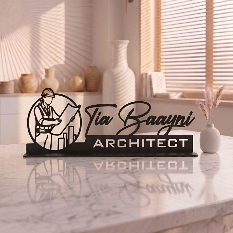 Architect – Personalized Metal Desk Name Plate — product detail 2