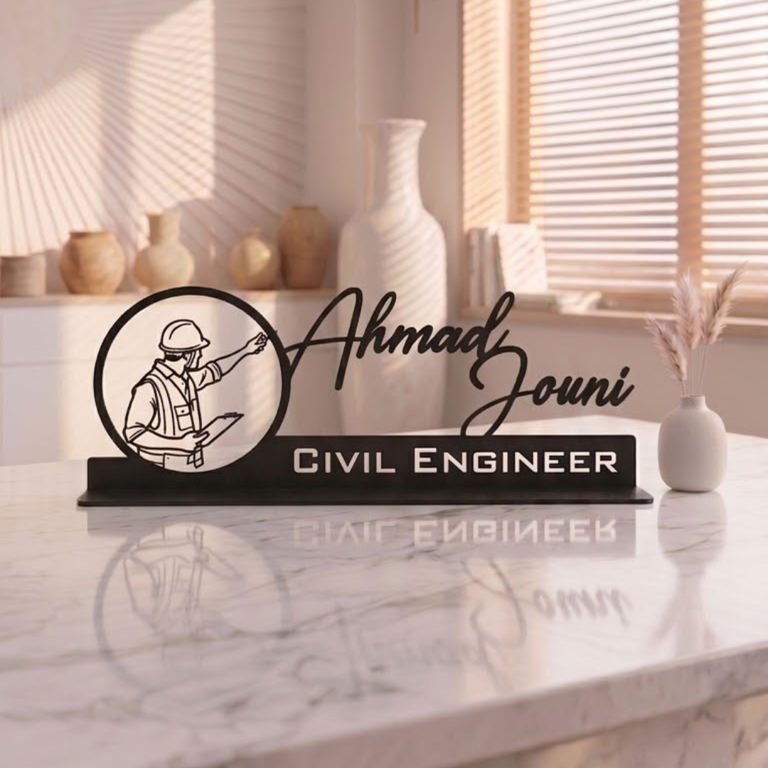 Engineer – Personalized Metal Desk Name Plate