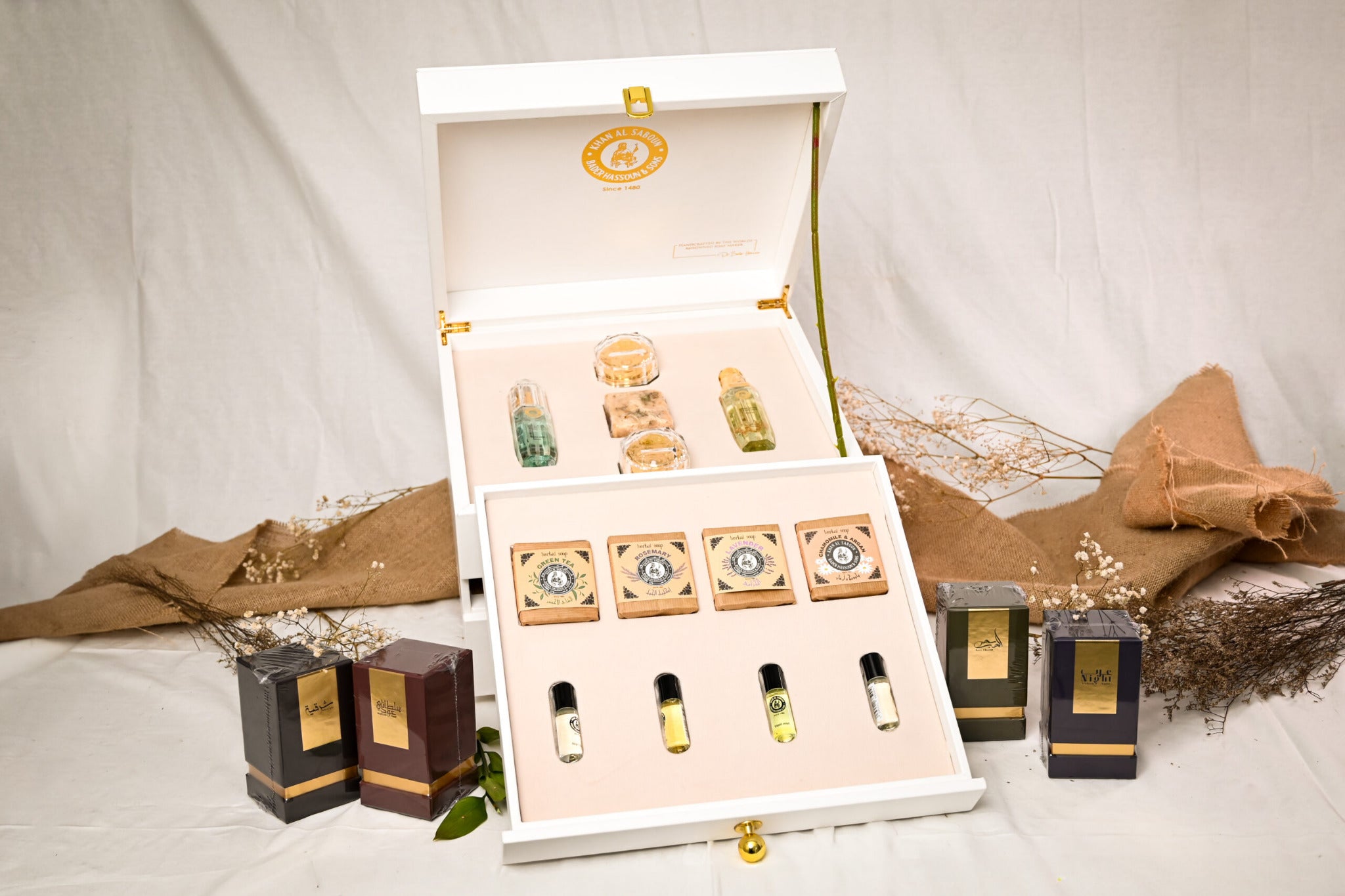 White Luxurious 3-Drawer Gift Box – Khan Al Saboun by Khan Al Saboun