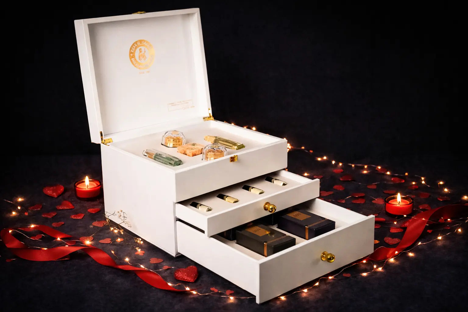 White Luxurious 3-Drawer Gift Box – Khan Al Saboun by Khan Al Saboun