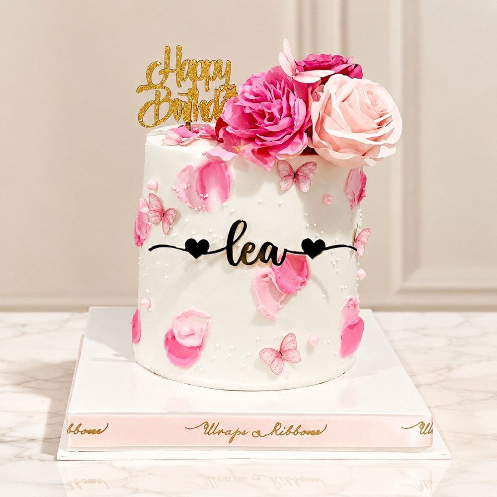 Blooming Wishes – Floral Celebration Cake