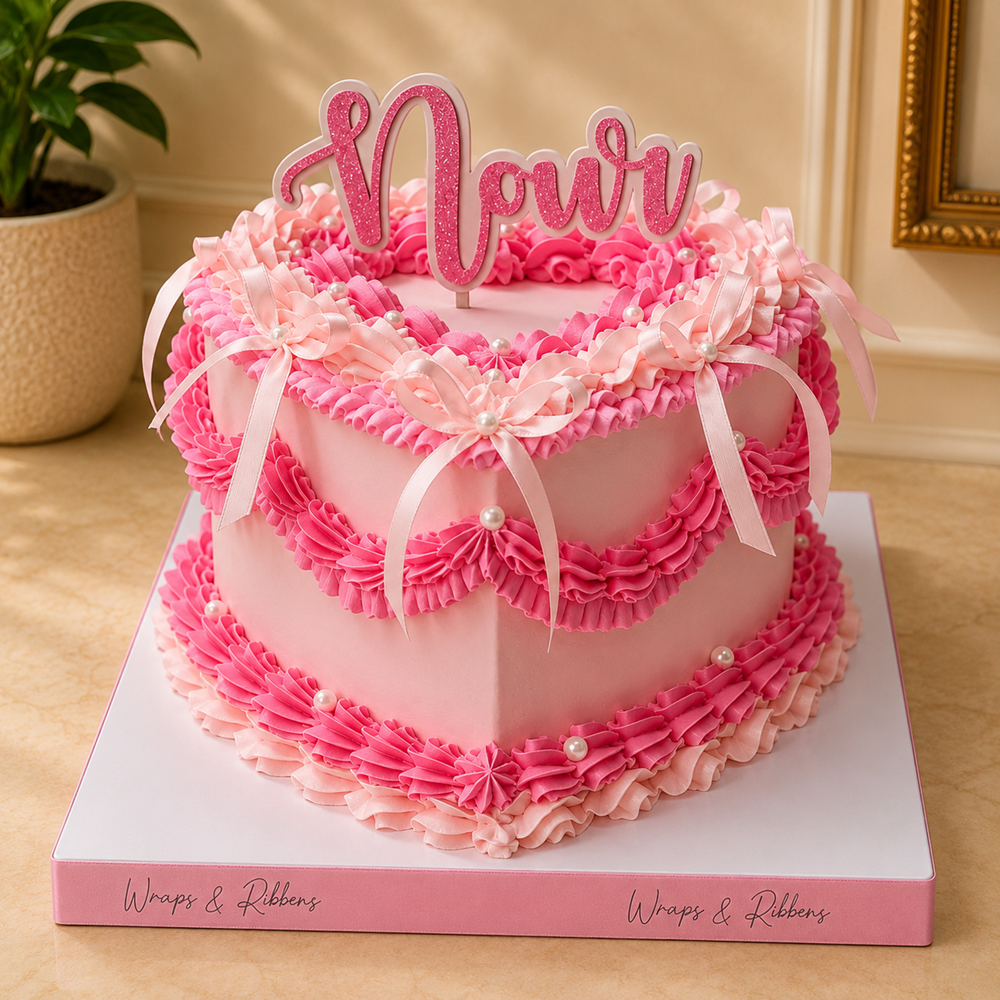 Love in Layers – Heart-Shaped Celebration Cake
